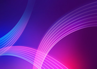 3d render, abstract modern neon background, red blue glowing wavy lines, fashion curvy ribbon, minimal concept, curves. Ultraviolet spectrum. Vibrant colors.
