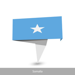 Somalia Country flag. Paper origami banner