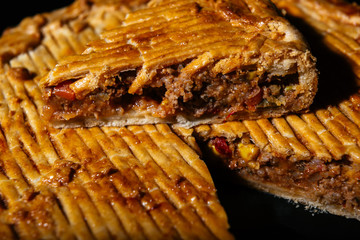 Quiche with meat and vegetables