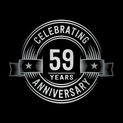 59 years anniversary celebration logotype. Vector and illustration.