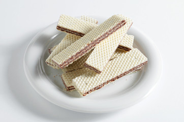 Wafers on a plate