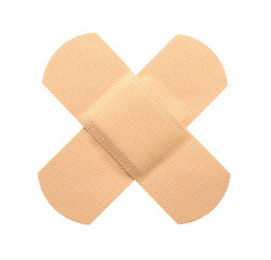 Medical sticking plasters isolated on white. First aid item