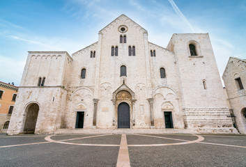 Saint Nicholas Basilica (Basilica di San Nicola) in old town Bari. Apulia (Puglia), Italy. - obrazy, fototapety, plakaty