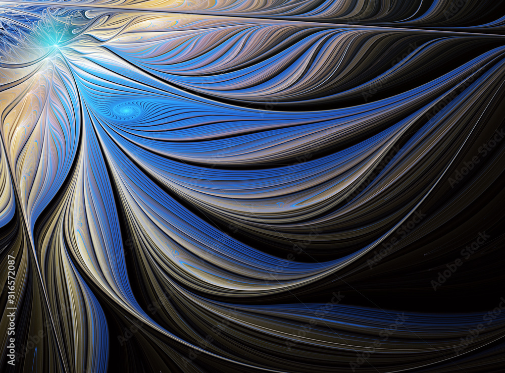 Poster abstract color dynamic background with lighting effect. fractal art