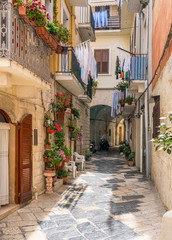 Scenic sight in old town Bari, Puglia (Apulia), southern Italy.