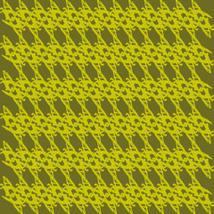 Braided diagonal pattern of wire and gold arrows on a yellow background.