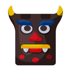 Mask of totem vector icon.Cartoon vector icon isolated on white background mask of totem .