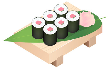 ネギトロ巻き　白背景