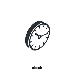 isometric vector image on a white background, black and white watch icon