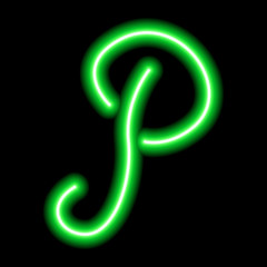 Fototapeta premium neon green letter 