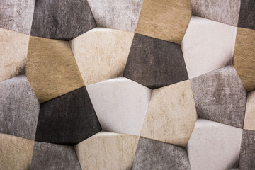 Abstract vinyl floor with rumpled futuristic polygonal geometric surface, 3d background.