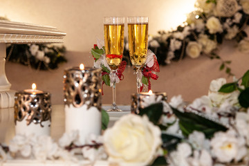 wedding glasses on the table