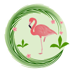 Flamingo pink - abstract icon - isolated on white background - vector. Wildlife World.