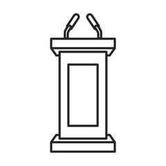 Tribune vector icon.Line vector icon isolated on white background tribune .