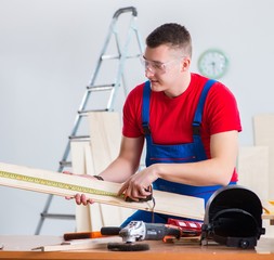 Contractor working in the workshop