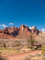 Zion Canyon, with the virgin river, Zion National Park, Utah, USA