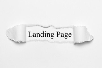 Landing Page on white torn paper