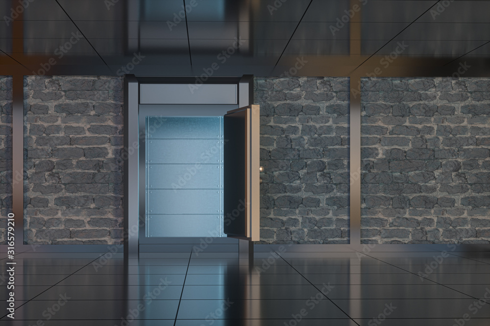 Poster safety gate and coded lock,abstract conception,3d rendering.