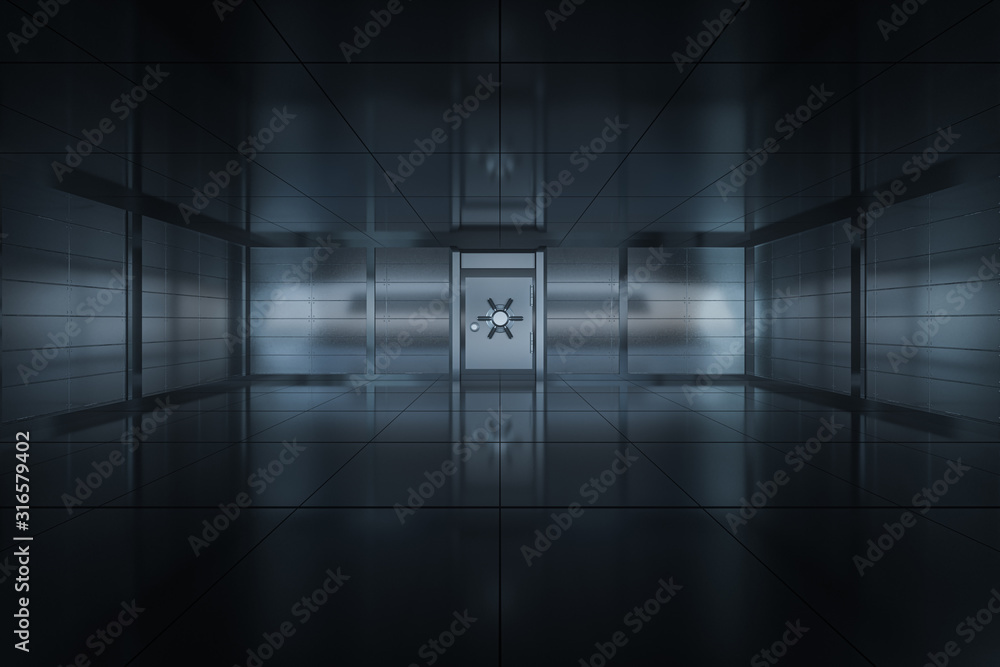 Poster safety gate and coded lock,abstract conception,3d rendering.