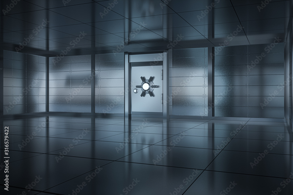 Poster safety gate and coded lock,abstract conception,3d rendering.