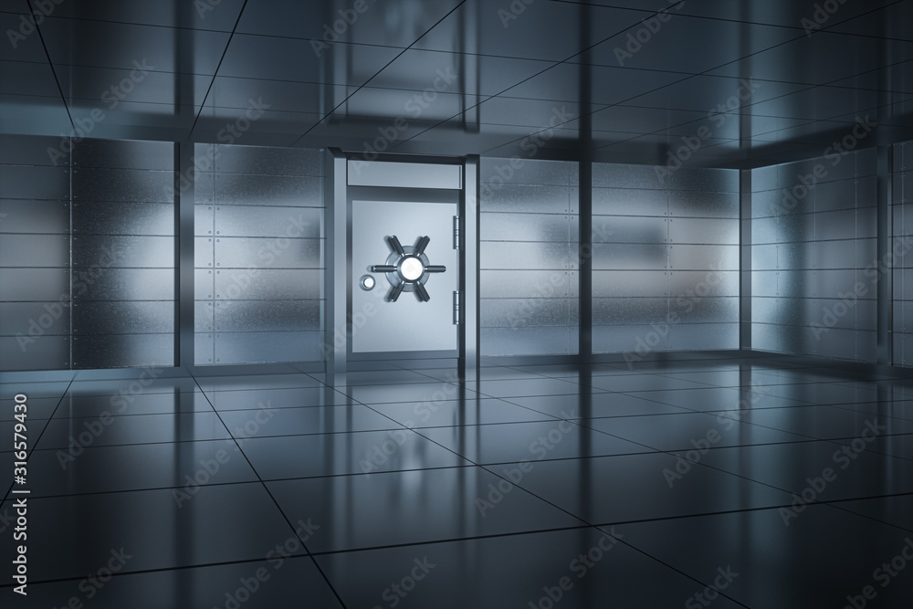 Poster safety gate and coded lock,abstract conception,3d rendering.