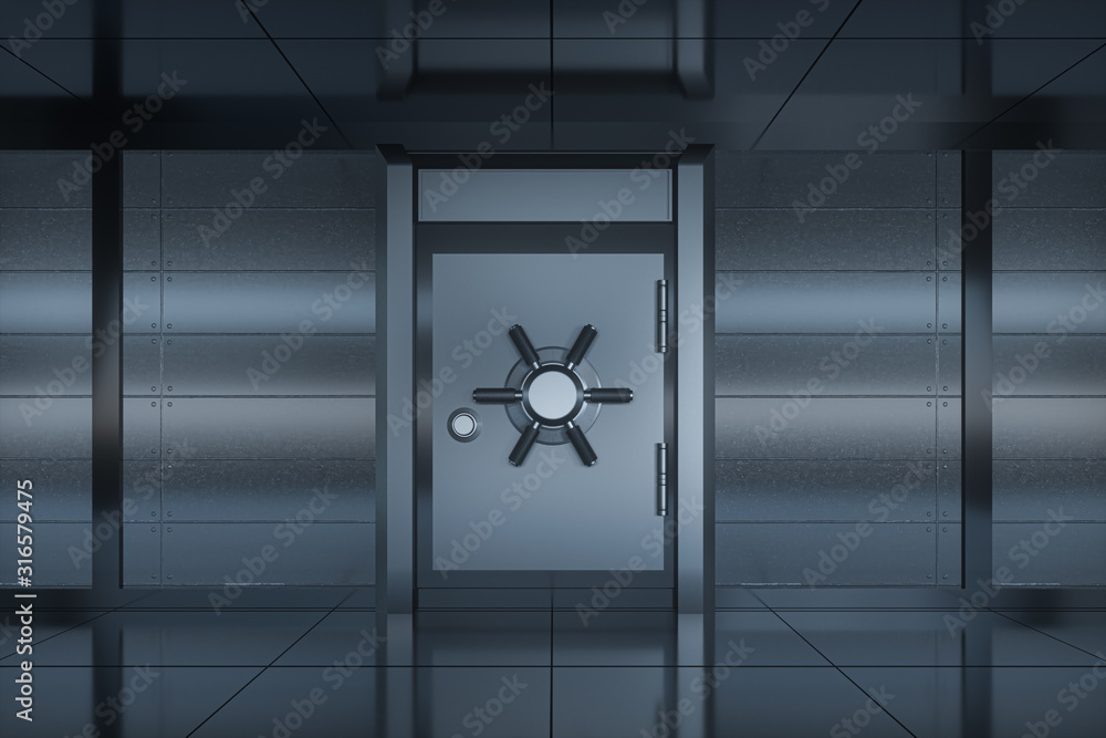 Poster safety gate and coded lock,abstract conception,3d rendering.