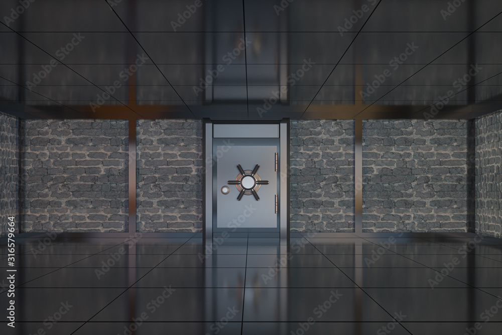 Poster safety gate and coded lock,abstract conception,3d rendering.