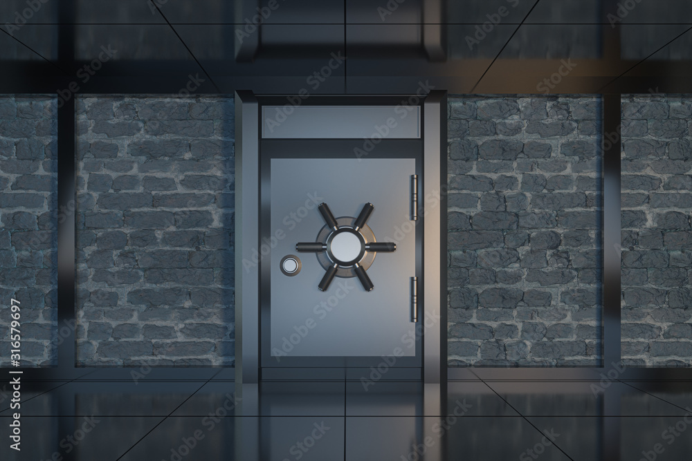 Poster safety gate and coded lock,abstract conception,3d rendering.