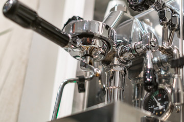 Professional espresso machine, detail