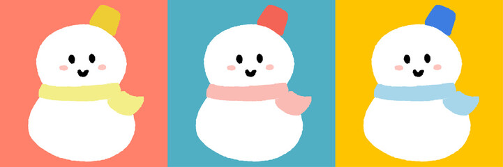 雪だるまセット　赤青黄色