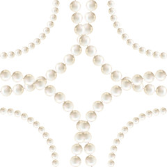 Pearls. White background. Abstract vector illustration. Seamless pattern.