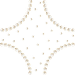 Pearls. White background. Abstract vector illustration. Seamless pattern.