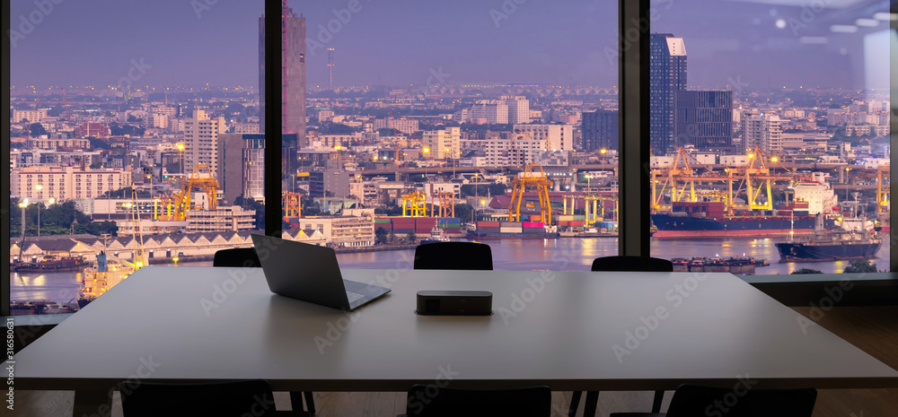 Poster business smart logistics concept,global business connection technology interface global partner conn