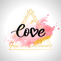 Valentine poster, card, label, banner letter slogan Vector elements for Valentine's day design elements. Typography Love heart