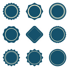 Vintage empty badges set. Round emblems for design. Classic template. Vector design elements - 316581060