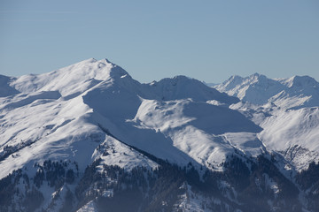 Mountain view from the top of Chruez mountain, Luzein, Switzerland, Europe