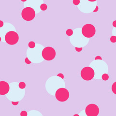 Fototapeta premium Vector illustration. Bright fun background. Circles, rings pink, blue, lilac. For printing on children's clothing, bags, book covers.