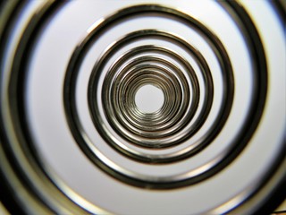 looking through a metal spiral