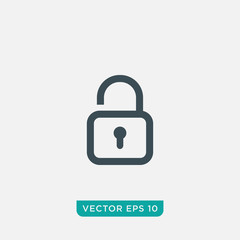 Unlock Icon Design, Vector EPS10