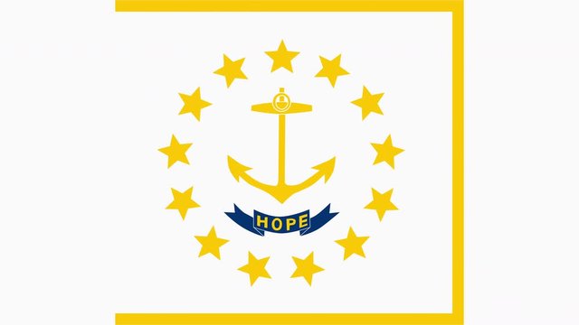 Rhode Island State Flag Fly In and Fly Out 3D Animation 