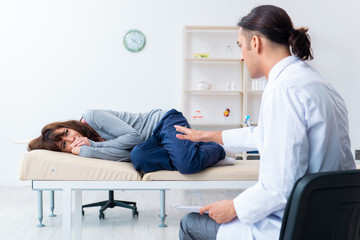 Mentally ill woman patient during doctor visit