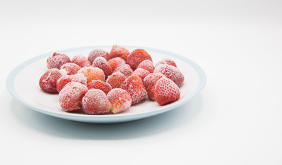 healthy antioxidant strawberry frozen food dish plate