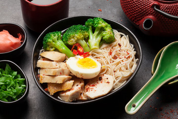 Asian noodle ramen soup
