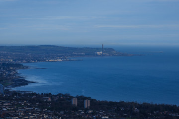 Fototapeta premium View of Belfast from the Trail behind Belfast Castle, Belfast, Northern Ireland, UK
