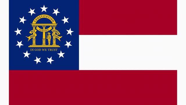 Georgia State Flag Fly In and Fly Out 3D Animation 