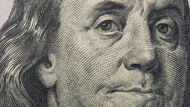 Face of Benjamin Franklin in 100US