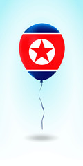 North Korea balloon with flag.Ballon in the Country National Colors. Country Flag Rubber Balloon. Vector Illustration.