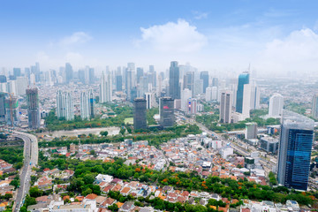 Obraz premium Sudirman CBD along with famous skyscrapers