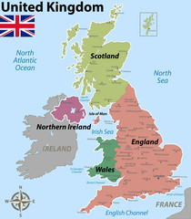 Map of United Kingdom with Counties