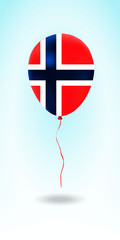 Norway balloon with flag.Ballon in the Country National Colors. Country Flag Rubber Balloon. Vector Illustration.